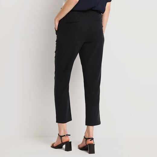 Pipi Dog Spring and Summer Nuevo pantalón casual de seda Camina de mujer Mulberry Silk Pin recto Pantalones delgados delgada 701 Negro M 160/64A