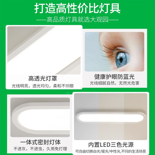 Grand View Garden (DGY) aisle light corridor light led ceiling light modern simple Nordic long living room light study balcony lamp O263 3892-white 40cm-Wuji Elf 16W-full spectrum
