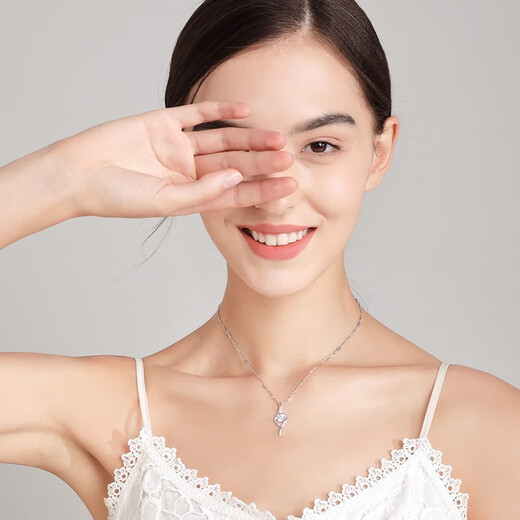 MZMZ Cupid Platinum Necklace Women's pt950 Platinum Clavicle Chain Moissanite Birthday Anniversary Gift for Girlfriend National Warehouse Straight Delivery Light Luxury Model-Moissanite