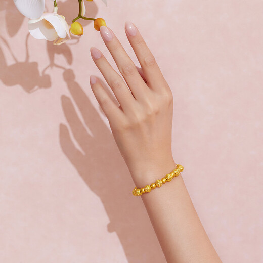 Liufu Schmuck Fuman Erbstück Serie Fuß Gold Kürbis Ancient Perlen Gold Armband Armband F48TBGB0013 27,43 Gramm (einschließlich Arbeitskosten 1591 Yuan)