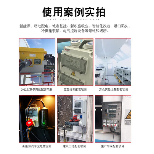 Outdoor waterproof industrial socket box 380V mobile portable maintenance power box construction site temporary secondary and tertiary distribution box black STXF-CS0205H