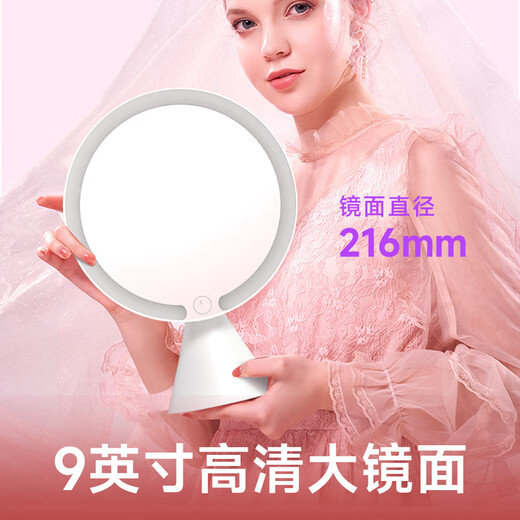 Dong Nailun makeup mirror with light LED daylight dressing makeup mirror fill-in light desktop dormitory smart portable beauty mirror birthday gift for girls and friends Women's Day gift for wife milky white birthday gift box