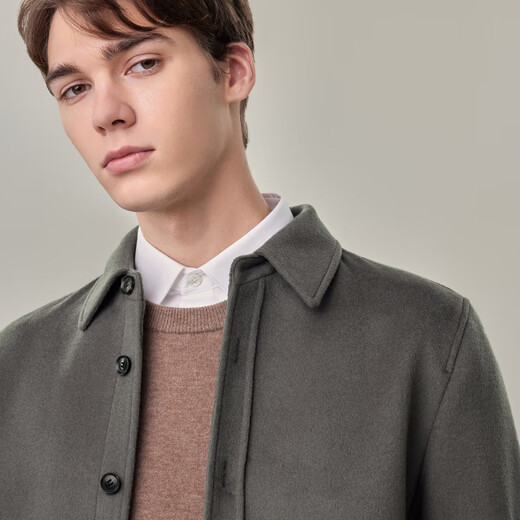 EMZ Ordos 100% sheep wool autumn and winter jacket classic lapel short wool jacket for men