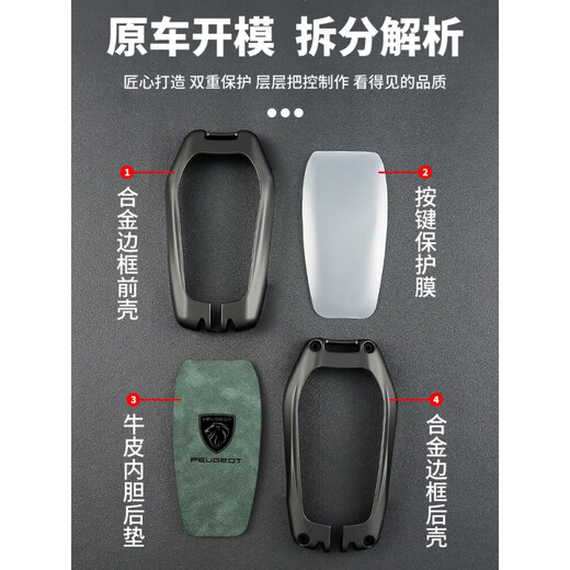 皇逐适用东风标致新408x5008 3008 4008 308标志508l汽车钥匙套包壳扣 A款壳+貔貅挂饰拍下备注钥匙套颜