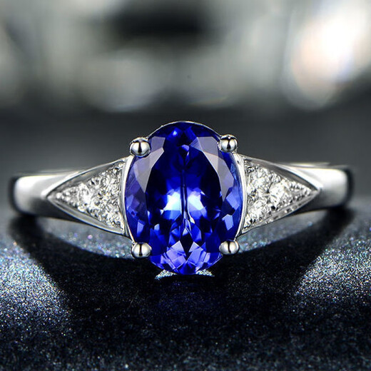 Xuanpao 925 sterling silver deep sea sapphire earrings texture ring for women Tanzania blue suit necklace bracelet jewelry Tanzania blue pendant [with necklace]