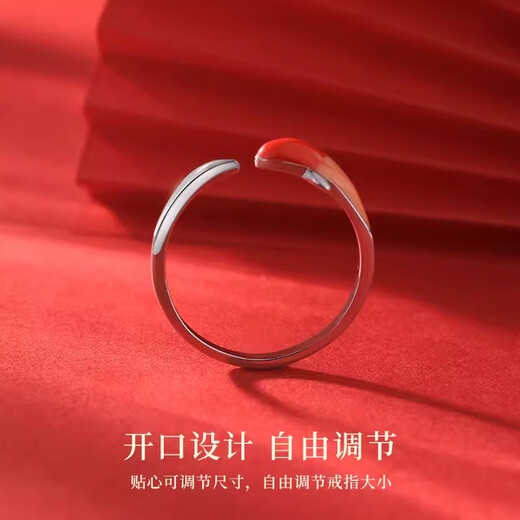 Hongzhuangnuo Lucky Koi Landing Silver Ring Female Entrance Exam Good Luck Student Ring Best Friend Little Tiger Ring Gift Female R0318 Koi Ring