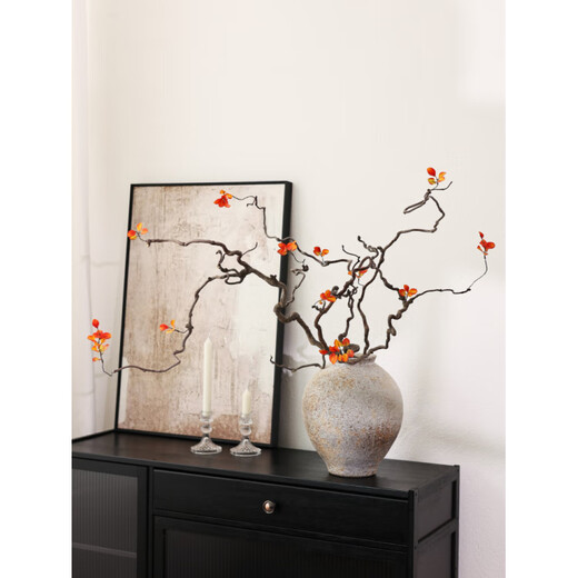 Dragon jujube branches branches Zen wabi-sabi air-dried flowers vase flower arrangement living room hotel model room decoration ornaments maple leaf dragon jujube branch 1 long branch 1 short branch random shape