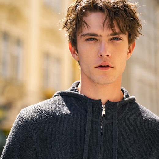 Mr. Bu Bu Silhouette Semi-Zipper Sweater para hombres en primavera y otoño. Séter de color sólido que reduce la edad KT15781 Galaxy Grey XL (180)