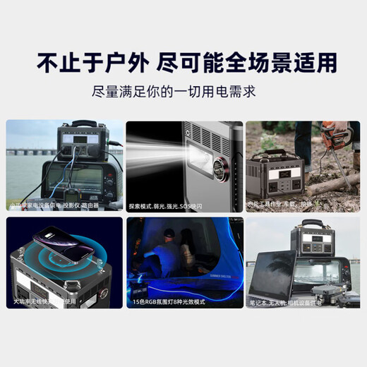 Biejing Outdoor Power Bank 220V Portable Large Capacity Battery with Socket Self-driving Tour Camping Live Broadcast Blackout Emergency Car High Power Home Laptop Battery 600W 360Wh 9 Outputs + Lithium Iron Phosphate