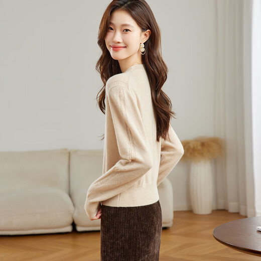 Shexi (Srcr) 100% cashmere design soft and waxy pure cashmere sweater for women spring and autumn animal year red knitted bottoming sweater
