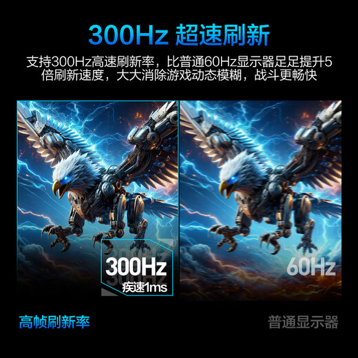 HKC 24.5英寸原生300Hz高刷FastIPS快速液晶HDR400电竞1ms升降旋转PS5游戏电脑显示器 猎鹰二代G25H3