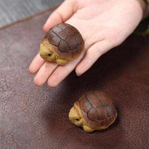 Steel shield German imported quality purple sand creative little cute turtle cute tea pet ornaments mini simulation turtle lucky desktop tea purple sand little cute turtle