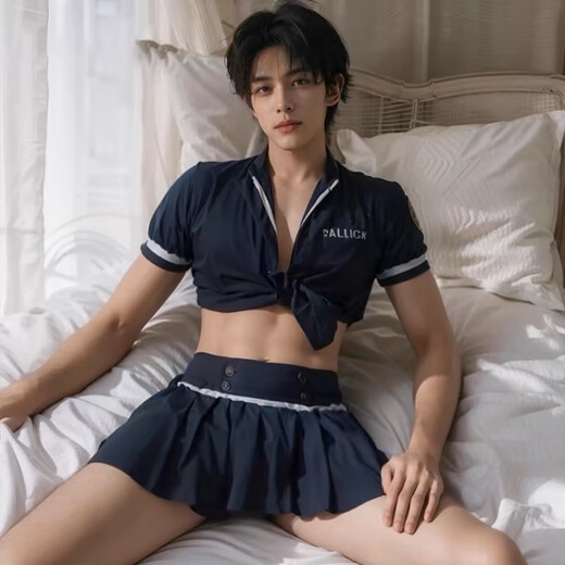 温诗欧男性制服2025新款性感男士专用大码攻速战袍sm羞耻丁字裤 白衬衫+领带+弹力带 均码 建议体重110-160斤
