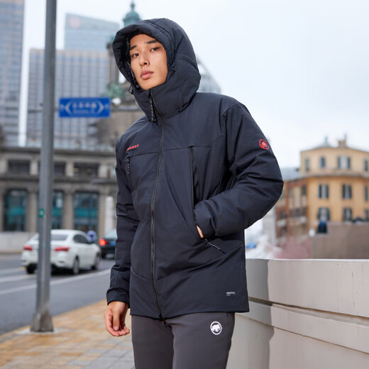 Mammoth Clion Men's and Women's Sports Outdoor Windproof, Water-Repellent, Breathable and Warm Hooded Goose Down Jacket Black Red Label M