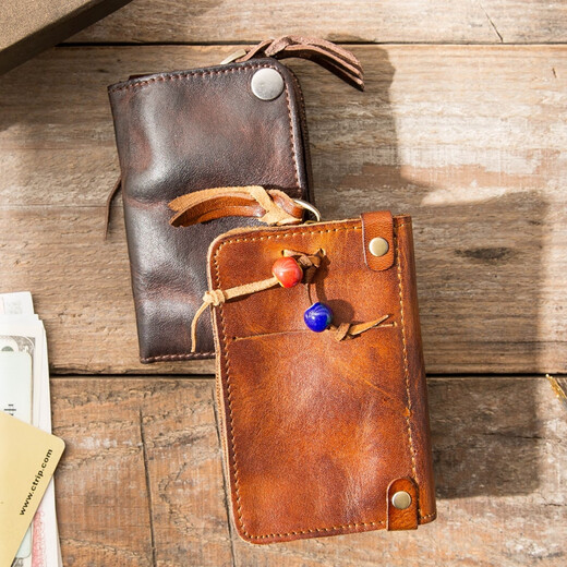 Clcey eignet sich für Herrenschlüsselbeutel, großes Kapazität Gemüse gebräunte Kuhwahnsinns -Kartettwalltaschen, Frauenkartenbeutel, Top -Layer -Kowide -Autoschlüssel, braune, obere Schicht Cowhide -Upgrade Taille Hanging