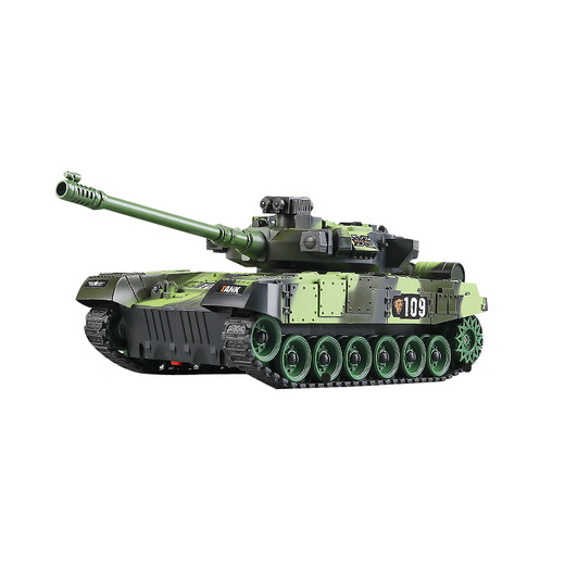Lintai (linted) remote control tank can launch simulation against Tiger armored vehicle crawler model children's boy toy gift [99A blue] 9-pass can launch water bullet + smoke 1 set of batteries