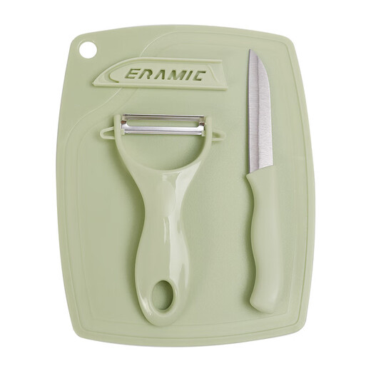 Bethes stainless steel fruit knife set portable cutting board chopping board peeling knife set dormitory fruit cutting 3-piece set