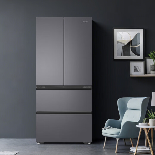 Haier refrigerator produces French multi-door four-door 485-liter large-capacity first-class energy-efficiency variable frequency air-cooled frost-free household energy-saving commander refrigerator new product home appliance subsidy 594mm ultra-thin + black gold purification + three-speed temperature change + first-class dual frequency conversion