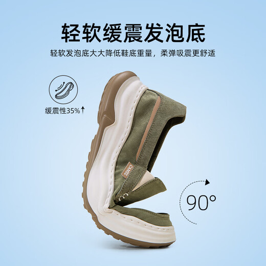 Camel (Camel) Zapatos de lona para los hombres nuevos transpirables resistentes al desgaste liviano y cómodos zapatos casuales G14S391175 Negro 42