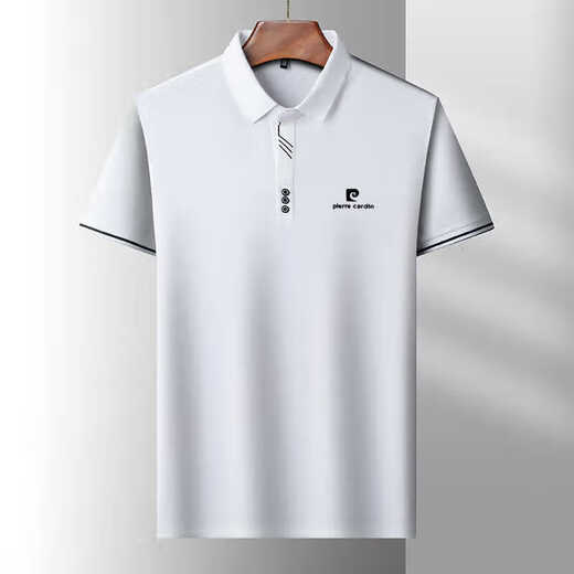 Pier Cardin Brand Mulberry Silk Camiseta de manga corta Summer Hombres delgados de la solapa de negocios del verano Polo Paul
