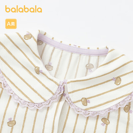 Balabala children's clothes, girls' spring and autumn suit, fashionable style overalls two-piece set, white and blue tone 90cm