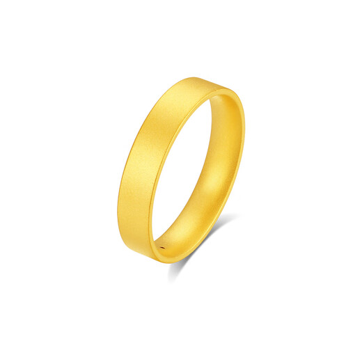 Lao Fengxiang gold ring, solid gold ancient method plain ring ring for women, pure gold hand jewelry, birthday and anniversary gift for wife and girlfriend, pure gold ancient method plain ring ring, gold weight is about 1.4g, collection gift box, ring mouth * 12