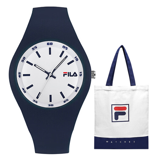 Fila Watch Quartz Movimiento Strap Silicone Dial White Dial White Men y mujeres Candy Candy Asequable Sports Waterproof 46Fll38-671-003