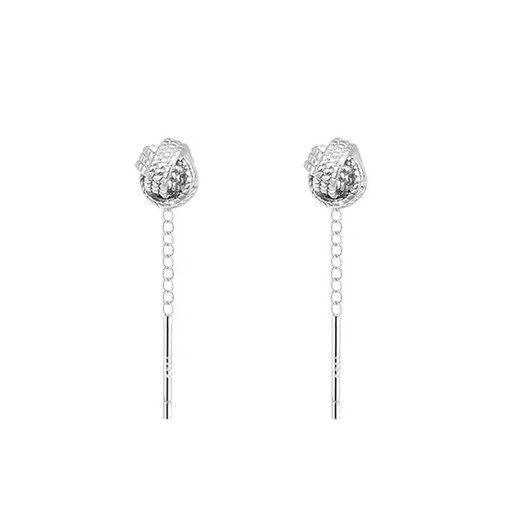 Qi Xiaomi 999 Pure Silver Ruyi Knot Tassel Ear Wire Women 2025 New Earrings Light Luxury Niche Earrings Earrings Women Ruyi Ear Wire Small Pair