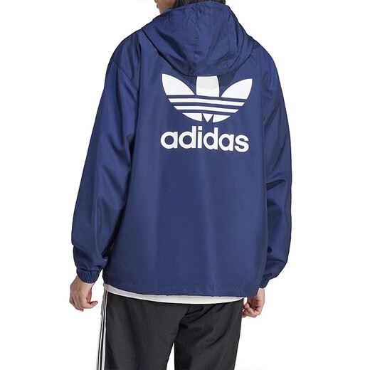 阿迪达斯（adidas）三叶草男装2024夏季新款运动休闲防风外套IR9852 深蓝|IR9858 S