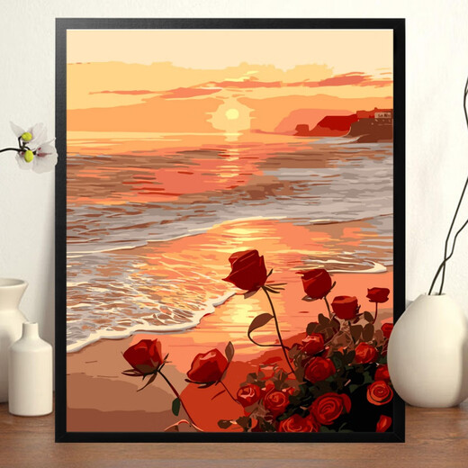 Clcey Digital Oil Painting DIY Blumenlandschaft Cartoon handbemalte Füllung handgefertigter DIY-Acrylölmalerei Dekoratives Malmal