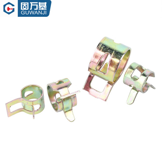 Guwanji Elastic Clamp Stahlgürtel Reifen Feder Stahl Klemme Handklemmschlauch Wasserrohr Ölschlauch Mangan Stahl Klemme Q673 Farbe Zink 8x8x0.6 [20 Stücke]