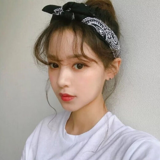 Cashew Blume Big Square Schal Hip Hop Headscarf Street Tanz Schal Männer und Frauen Koreaner Modeplatz Schal Stirnband Schal Schwarz