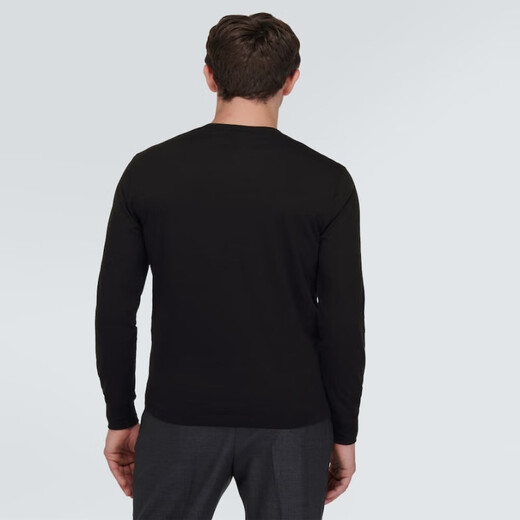 TOM FORD Men's Lyocell and Cotton Henley Long-Sleeved Top P00817753 Black 2XL CN 195/108A