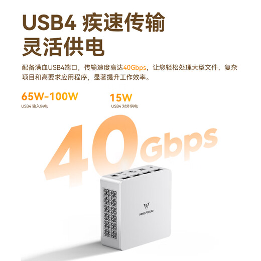 Mingfan UM680Slim/760Slim Ryzen R7-6800H/7640HS Mini Host Computer 65W Hochleistungsstufe 2,5G Network Port Mini Host Office Gaming Desktop UM680SLIM (R7-6800H/65W Leistung) Barrieresystem/Innenfrei