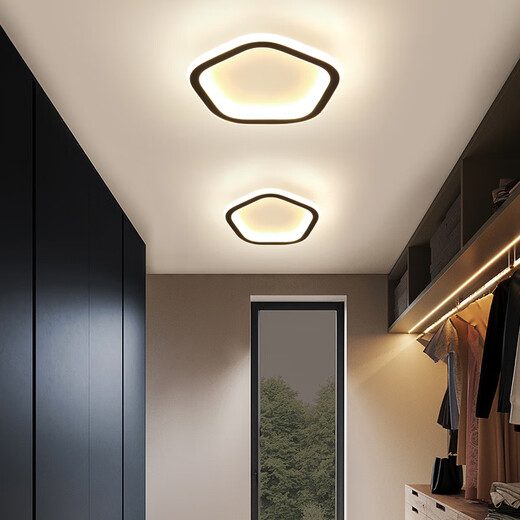 Yilin simple modern aisle light corridor small light creative entrance porch balcony light embedded concealed surface mounted ceiling light round black white light 20W/surface mounted