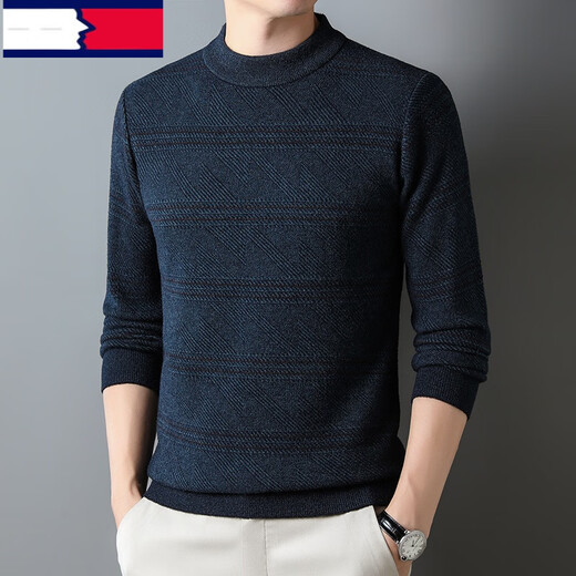 Tommy Heelli mittleren Alters und ältere Strickjacken 2024 Winter Neuer verdickter Pullover Daddy's Basis Strick-Top QS15870 Red Cafe Counter S.165 [90-115 Gewicht]