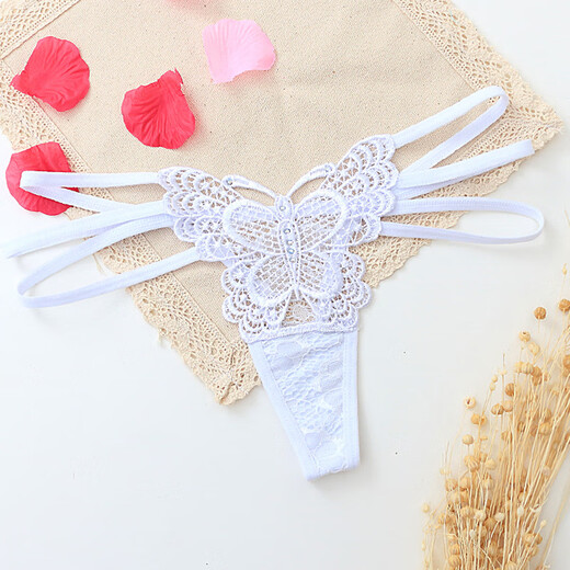Sexy underwear thong insertable women's vaginal penetration perverted lace sexy style students white