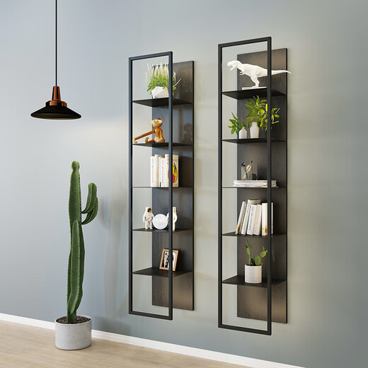 Huili made luminous metal storage rack high-quality display rack bookshelf upper wall wrought iron partition background wall hanging decorative rack three-layer white 3520120