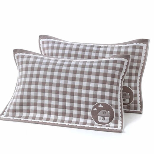 
Zhewei 48x74cm pure cotton pillow towel pair gauze plus thickened pillow soft four seasons sweat absorbing gear SN9227 style fresh green one-piece