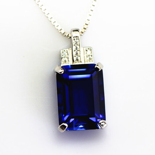 Fat Donglai same model Tanzanite sapphire rectangular pendant necklace women's accessories jewelry rose gold main stone 12X16mm without chain