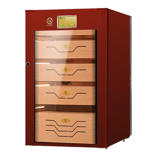 Bulldog Cigar Cabinet Constant Temperature and Humidity Cedar Wood Humidity Controlled Eggplant Household Red Wine Cabinet Humidifying Cabinet Imported Compressor Frequency Converter Energy Saving Naked Breeding Ammonia Removal Fingerprint Lock WiFi Divine Dog VC308 Fourth Generation PLUS Fingerprint Password Lock WiFi+VC308 Divine Dog
