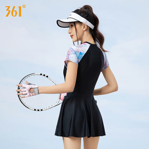 361 Swimsuit for women, conservative one-piece skirt style, large size, covering the flesh and showing slimming, women's swimsuit, hot spring beach swimsuit, sun protection and breathable