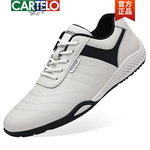 卡帝乐鳄鱼（CARTELO）2025秋冬季新款品牌男鞋真皮男士运动休闲皮鞋软面户外登山旅游鞋 SY-9871白色 38
