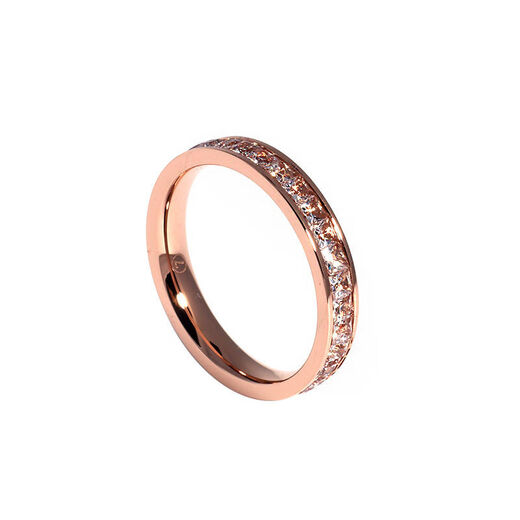 Fat Donglai same style 18k gold ring for women au750 18K gold AU750 rose gold baby's breath couple ring 2025 18K color gold baby's breath ring 4MM US size 8 country