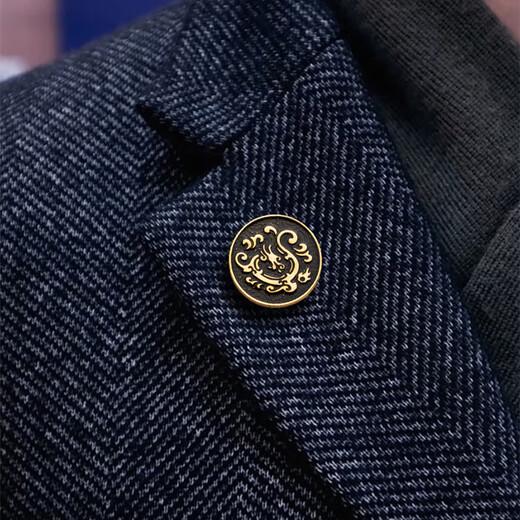Kaflink's new brooch Xiangyun Dragon Pattern Badge Collar Button Collar Corner Button Men's Suit Suit Metal Badge Breast Buckle L709 Gold Brooch - Xiangyun Dragon Pattern 1 piece