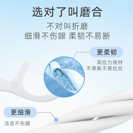 小鹿妈妈经典牙线棒舒适深洁双线牙线棒100支/袋*5 【临期清仓】