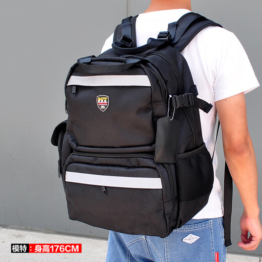 FASITE Tool Bag Shoulder Multifunctional Elevator Repair Bag Canvas Large Computer Tool Backpack Men's Electrician Bag Black