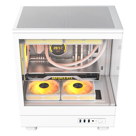 Patriot V60 Sea View Room Case MATX No A-pillar 240 Water-cooled Desktop Computer Main Case White (270 Panorama/MATX)