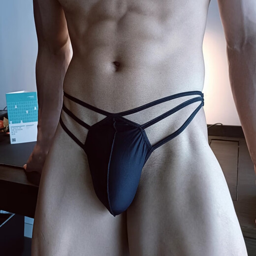 露臀T裤gay受0男士丁字内裤性感舒适U凸免脱单丁字裤男gay修身 纯红色 L