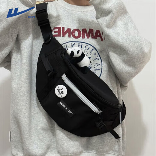 Pull back messenger bag men's Harajuku workwear style sports waist bag new Hong Kong style versatile casual student riding shoulder chest bag women